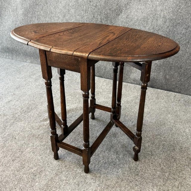 Early 1800’s English Oak Oak Drop Side Table For Sale - Image 9 of 14