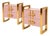 Blush Pink Two-Drawer Bedside Tables with Raised Brass Frames from Justfurnituress SRL, Set of 2 For Sale