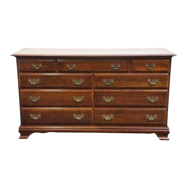 Traditional Cresent Furniture Solid Cherry Traditional Style 60" Double Dresser 551-88 For Sale - Image 3 of 12