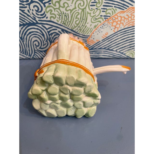 Rustic European 1976 Italian Majolica Asparagus Sauce Tureen For Sale - Image 3 of 8