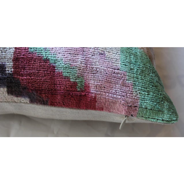 2020s Contemporary Velvet Ikat Bohemian Throw Pillow For Sale - Image 5 of 8