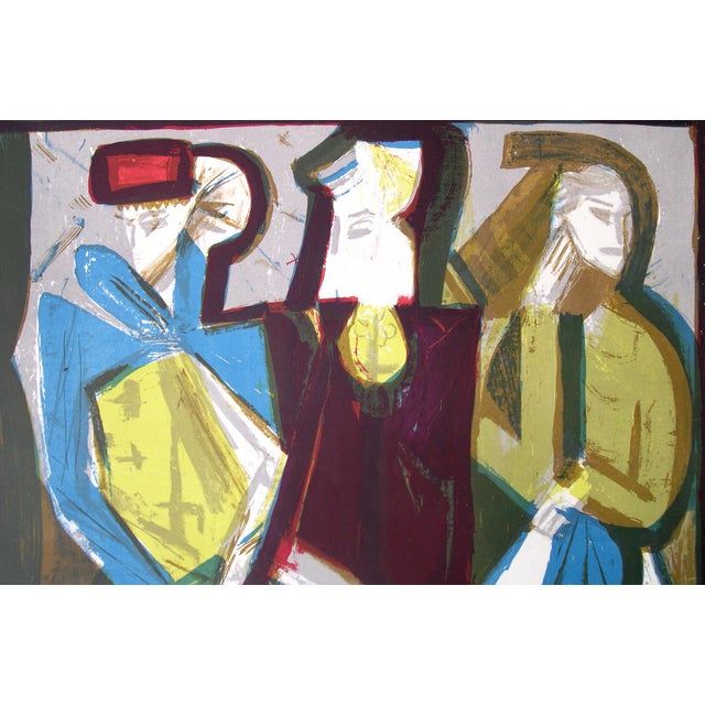 Walter Becker, 3 Women in a Train Compartment, 1950s, Lithograph For Sale - Image 6 of 15