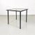 Modern Italian square table in black metal and square glass 1980 ca. Dining table with a square-shaped square glass top,...