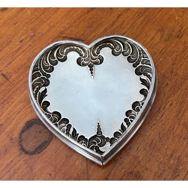 Late 19th Century Sterling Silver and Cut Crystal Heart Shaped Vanity Jar For Sale - Image 4 of 9