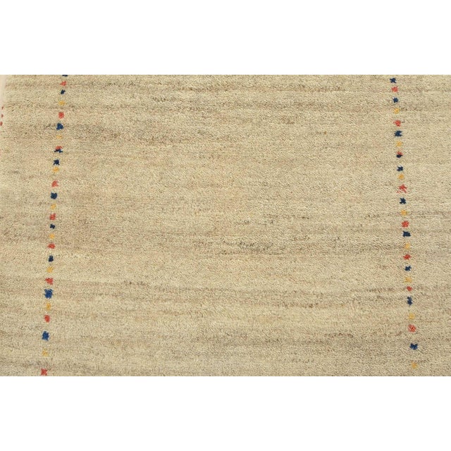 2020s Gabbeh Rug 1’11” X 2’10” Beige Wool Contemporary Hand-Knotted Carpet For Sale - Image 5 of 9