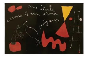 1993 After Joan Miro "A Star Caresses the Breasts of a Black Woman", First German Edition Poster