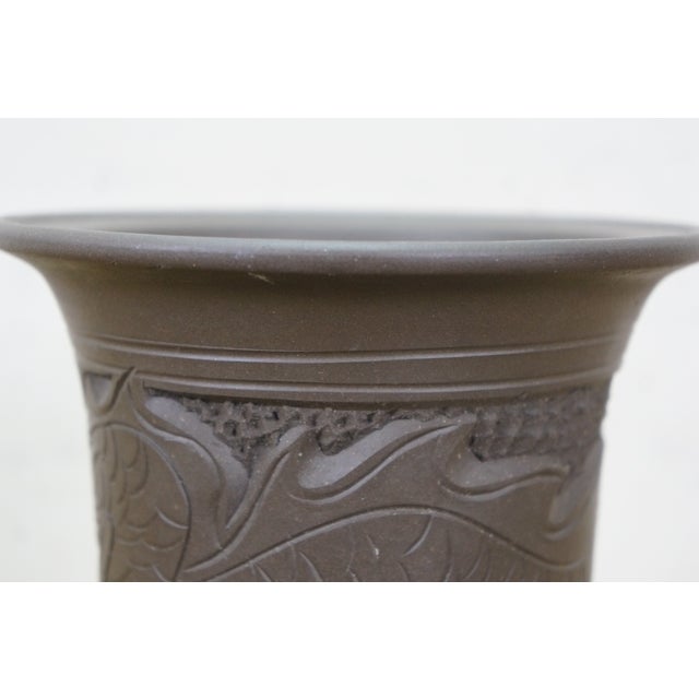 Chinese Ceramic Flower Frog Bonsai Dragon Bud Vase W Cloud Feet 7" For Sale - Image 14 of 18