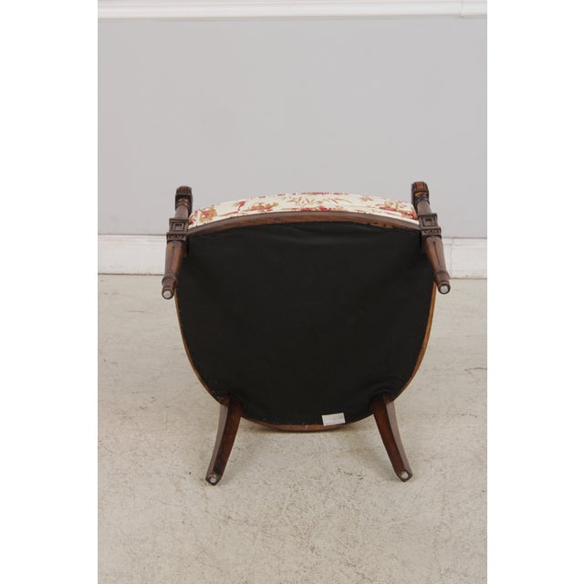 Pair of Stickley Louis XVI Style Chinoiserie Barrel Back Armchairs For Sale - Image 16 of 17