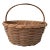 Antique Early 20th Century American Splint Oak Gathering Basket For Sale