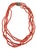 Vintage Coral Multi-Strand Beaded Necklace With Sterling Silver Clasp For Sale