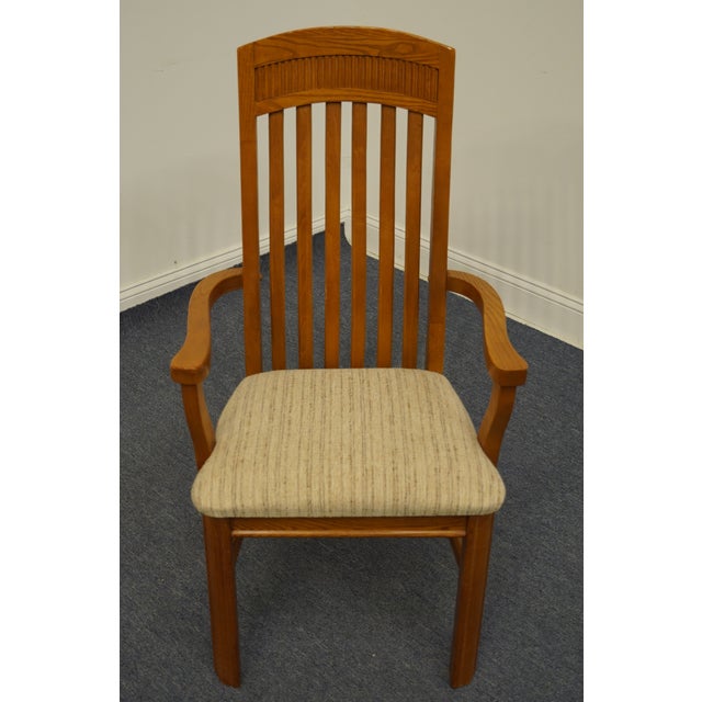 Bassett Furniture Oak Mission Shaker Style Dining Arm Chair 4261450