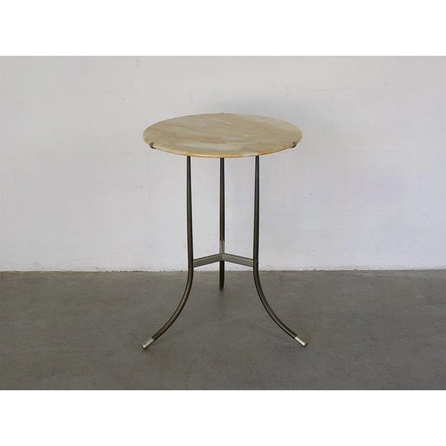 Metal Model AE Side Table in Nickel and Marble by Cedric Hartman, 1970s For Sale - Image 7 of 7