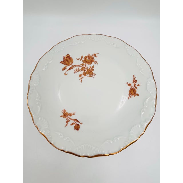 Mid Century Limoges Porcelain Gold Roses Cake Stand For Sale In New York - Image 6 of 11
