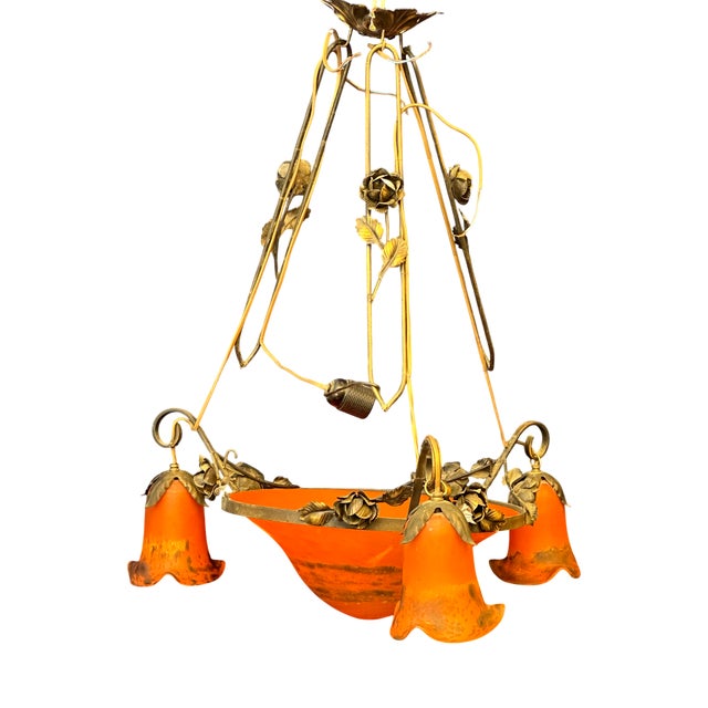 Art Deco French Ceiling Lamp by Muller Frères for Muller Frères, 1900 For Sale