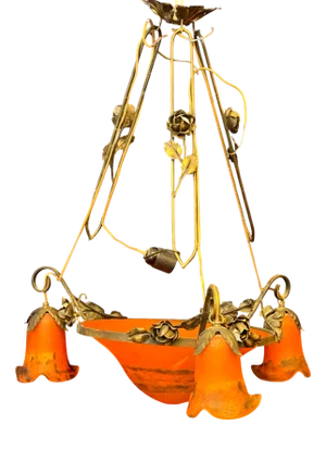 Art Deco French Ceiling Lamp by Muller Frères for Muller Frères, 1900