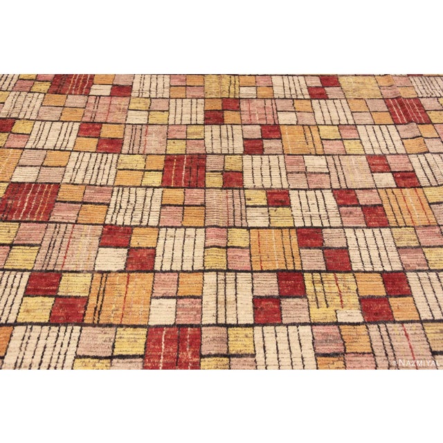 Large Geometric Warm Colors Modern Area Rug For Sale - Image 4 of 7