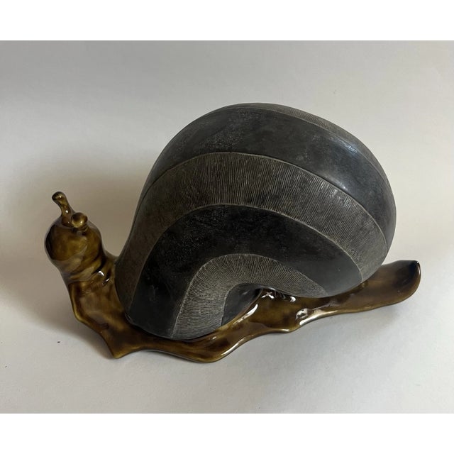Ceramic Vintage Anthony Freeman McFarlin California Pottery 11" Snail Figurine For Sale - Image 7 of 7