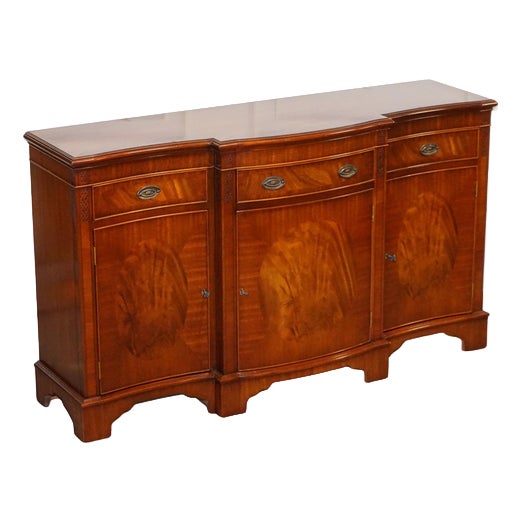 Vintage Serpentine Bow Front Sideboard with Drawers & Cupboard from Wade Furniture For Sale
