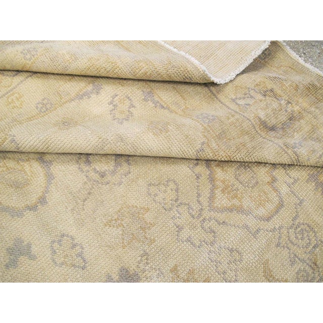 Textile Galerie Shabab Collection Early 20th Century Turkish Oushak Room Size Carpet For Sale - Image 7 of 7