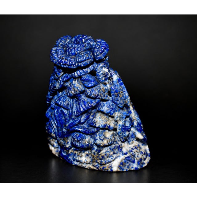 Lapis Lazuli Buddha in Alcove Finely Carved For Sale - Image 10 of 11