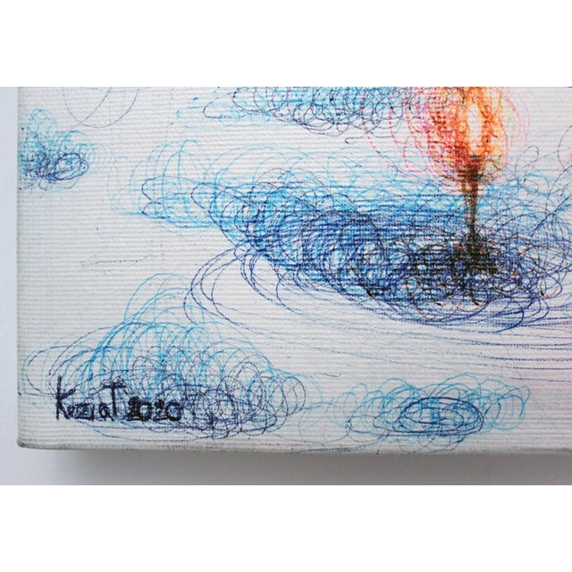 My Stomach is a beautiful ink and oil pastel on canvas realized by the Italian artist KEZIAT in 2020. Hand-signed by the...