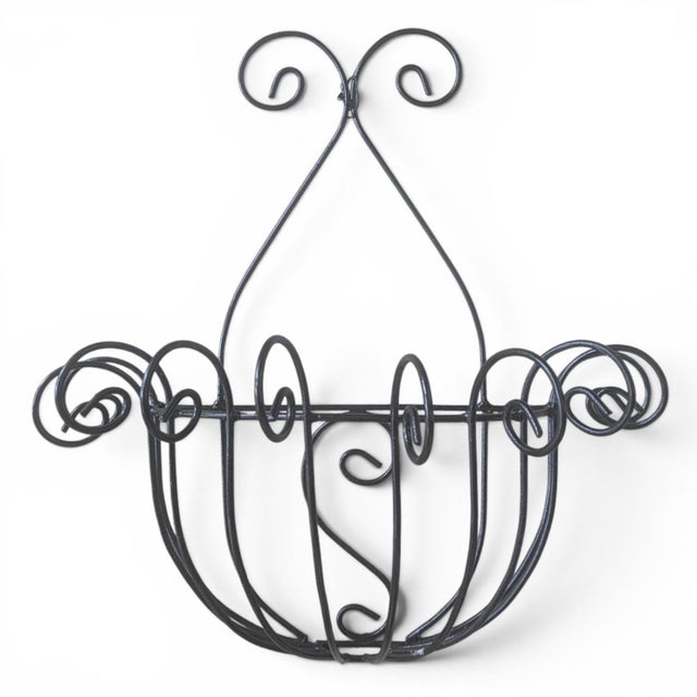 ** Please Read Entire Description For Total Measurements ** Hang this Rustic European Wrought Iron Scrolled Wall Planter...