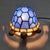Blue Vintage Turtle Table Lamp in Blue Leaded Glass and Brass, 1970s For Sale - Image 8 of 12