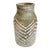 Contemporary Rustic Blue Green Ceramic Vase With Chevron Carving For Sale - Image 3 of 5