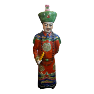 Vintage Hand Painted Chinese Porcelain Lu God of Prosperity Figurine