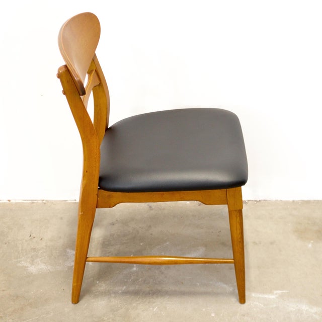 Lane “Copenhagen” Set of 5 Walnut Dining Chairs For Sale In Boston - Image 6 of 16