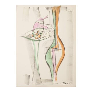 Emmanuel Poirier, Still Life, Lithograph, 1950 For Sale