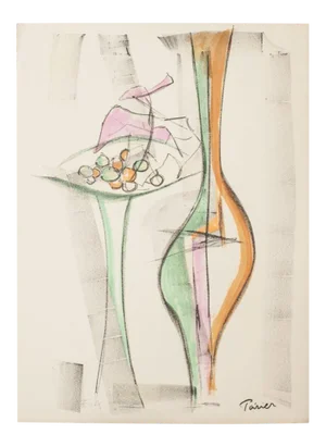 Emmanuel Poirier, Still Life, Lithograph, 1950