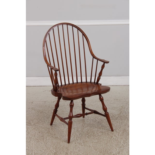 Set of 6 Robert Bergelin Cherry Windsor Style Dining Room Chairs For Sale In Philadelphia - Image 6 of 17