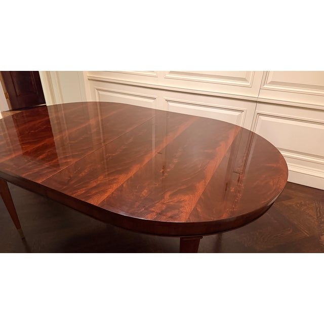 English Oval Mahogany Four Leg Dining Table by Leighton Hall For Sale - Image 3 of 11