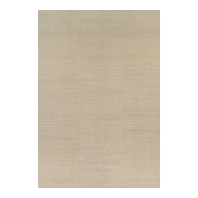 Rug & Kilim’s Oversized Contemporary Textural Solid Rug in Beige Tones - 13x19 For Sale