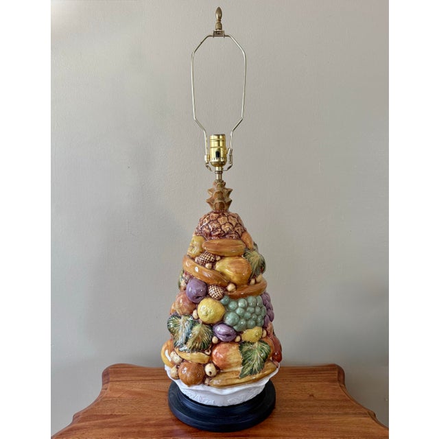 Mid 20th Century Italian Porcelain Fruit Topiary Table Lamp For Sale - Image 12 of 12