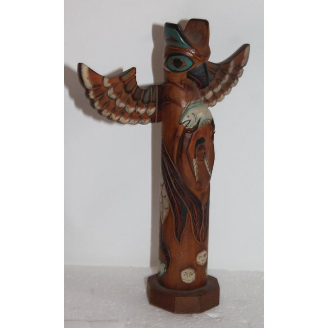 1935 Styled Carved And Painted Northwest Coast Totem Pole Chairish