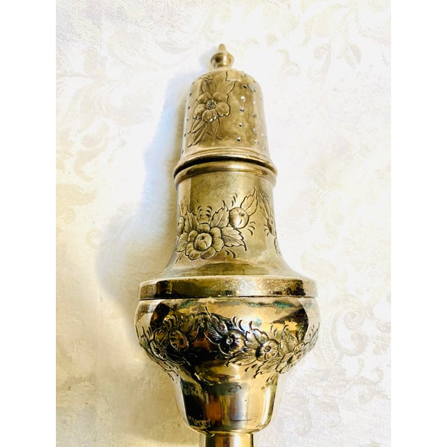 Late 19th Century Circa 1880’s Silver Plated Blown Out Flowers Muffineer For Sale - Image 5 of 10
