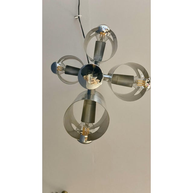 Silver Lamp with 4 Top Bulbs For Sale - Image 13 of 15
