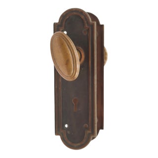 Reclaimed Classic Brass Passage Door Knob Set For Sale