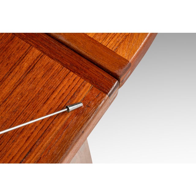 Restored Danish Modern Expansion Dropleaf Dining Table in Teak W/ Tile Inlay by Ox Art for Ansager Møbler, Denmark, C. 1977 For Sale - Image 12 of 18