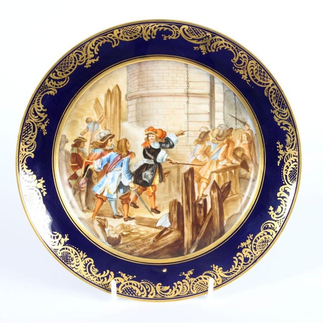 Ceramic 19th Century French Sevres Porcelain Prise de Valence Plate For Sale - Image 7 of 8