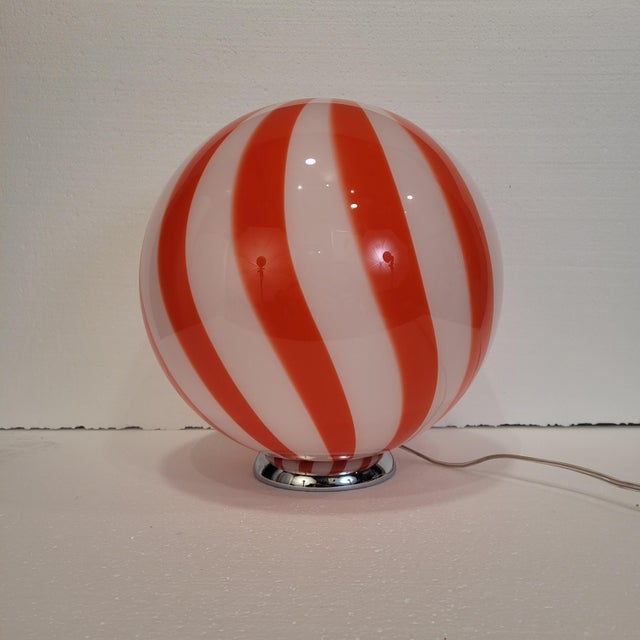 Table Lamp with Blown Glass Globe, 1980s For Sale - Image 6 of 18