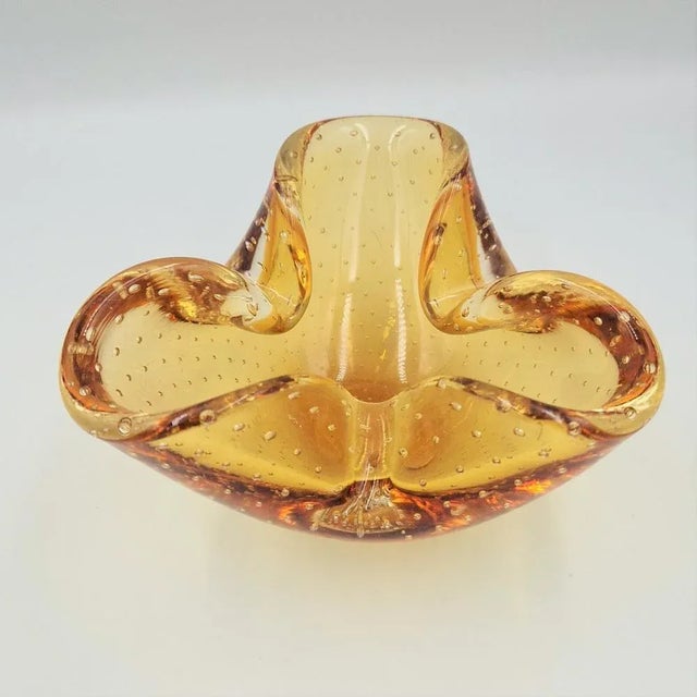 Amber Murano Glass Ashtray, 1950s For Sale - Image 3 of 6