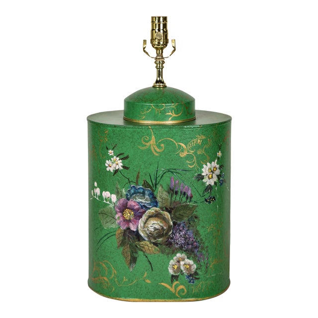 Chinoiserie A Pair Vintage English Export Chinoiserie Style Tea Caddy Lamp For Sale - Image 3 of 9