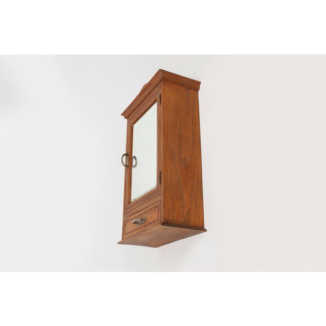Art Deco Shaving Cabinet in Oak with Mirror, France, 1930s For Sale - Image 11 of 15