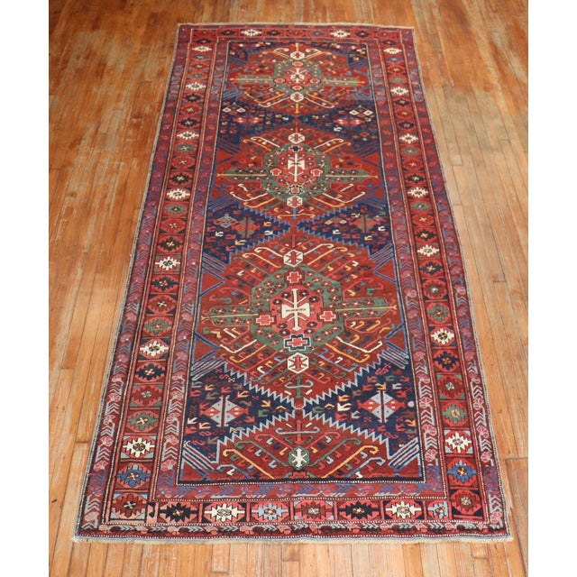 Early 20th Century Antique Zabihi Collection Russian Zeychour Gallery Rug - 4'10" x 11'7" For Sale - Image 5 of 9