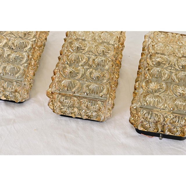 Late 20th Century German Vintage Glass Wall Sconces - Set of Four For Sale - Image 9 of 9