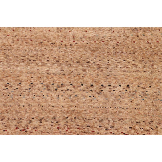 Modern Gabbeh Beige/Rust Wool Rug - 5'11'' X 9'0'' For Sale - Image 4 of 10