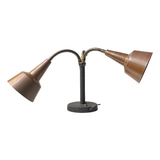 Mid-Century Copper 3-Shade Table Lamp by E. S. Horn, 1950s For Sale